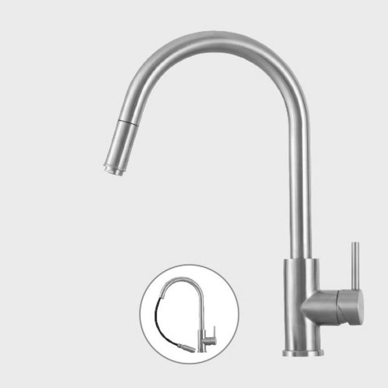 Scandtap Access køkkenarmatur, udtrækstud, børstet messing