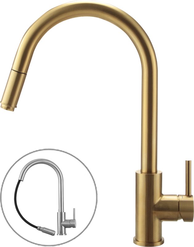 Scandtap Access køkkenarmatur, udtrækstud, børstet kobber