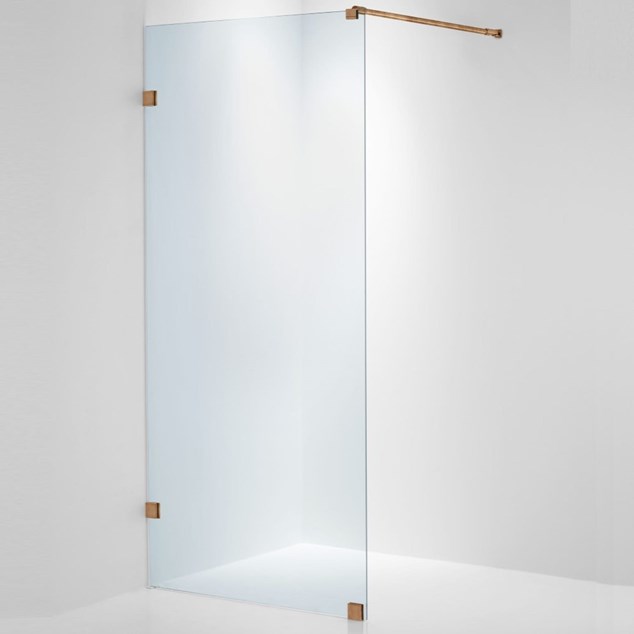 Brrusevæg Duschbyggarna Design 890 Klart Glas/Kobber
