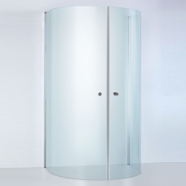 Brusehjørne Duschbyggarna Round De Luxe 930x800 Krom/Klart Glas