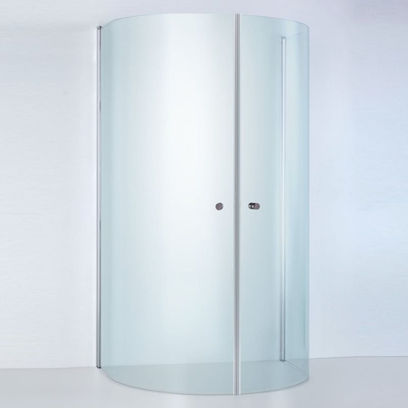 Brusehjørne Duschbyggarna Round De Luxe 930X800 Klart Glas/Krom