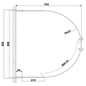 Brusehjørne Duschbyggarna Round De Luxe 930x800 Krom/Klart Glas