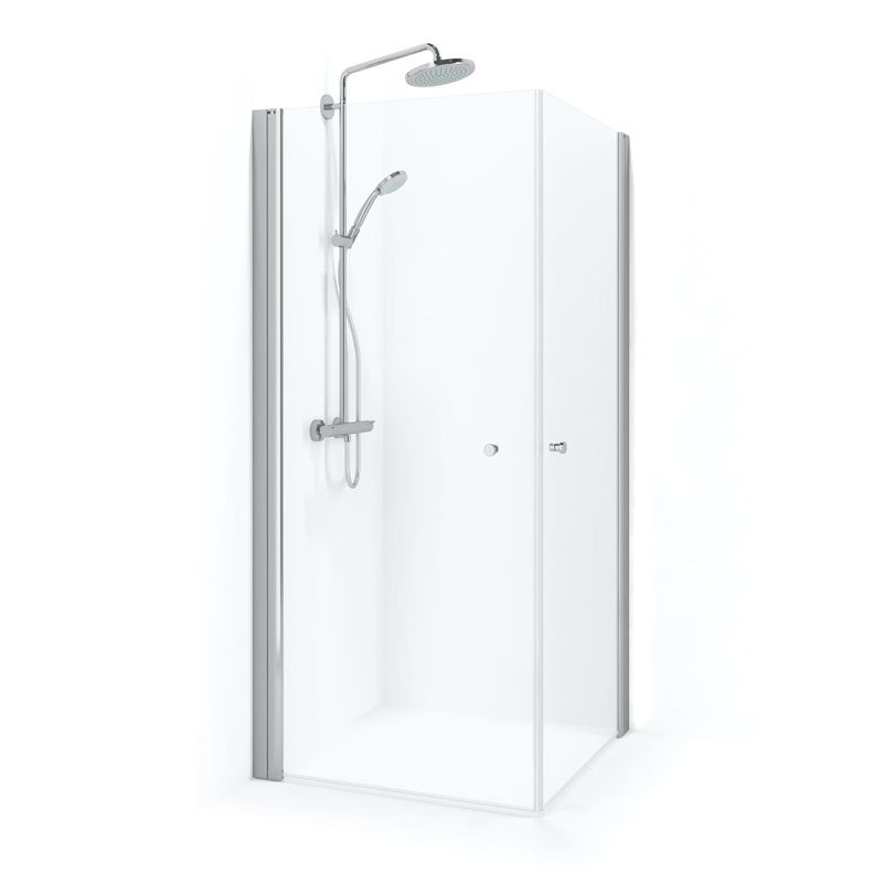 Macro Design BRUSEHJØRNE SPIRIT RAK 900X1000X1970 MM, KROM, KLARGLAS, KNOPP