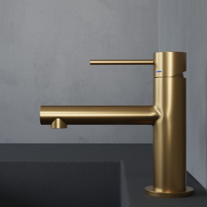 Scandtap Vertex håndvaskarmatur, børstet messing