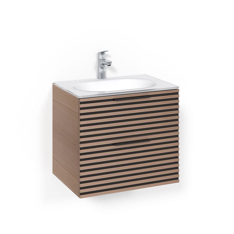 Macro Design Vaskeskab Crown Stripe Med Håndvask i Glas