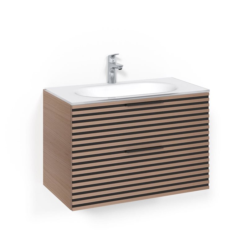 Macro Design Vaskeskab Crown Stripe Med Håndvask i Glas