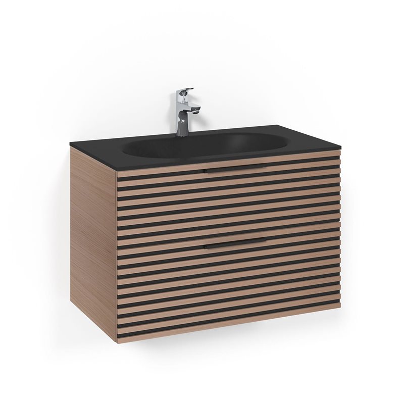 Macro Design Vaskeskab Crown Stripe Med Håndvask i Glas