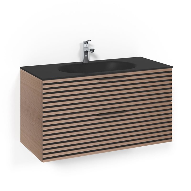 Macro Design Vaskeskab Crown Stripe Med Håndvask i Glas