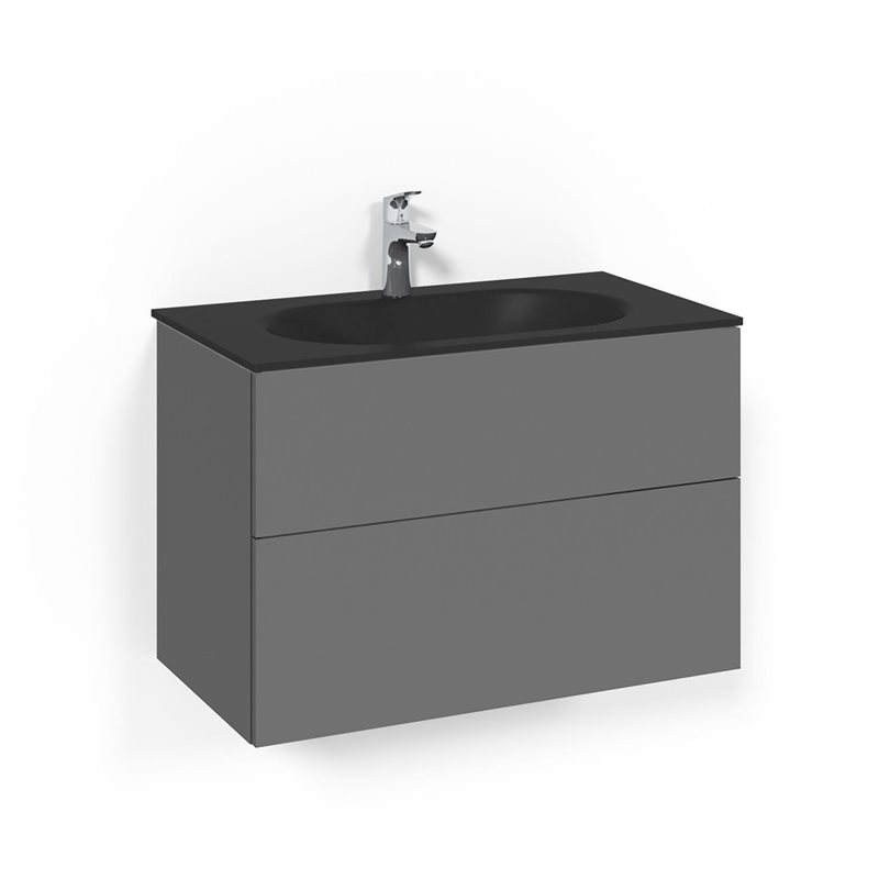 Macro Design Vaskeskab Crown Push Open Med Håndvask i Glas