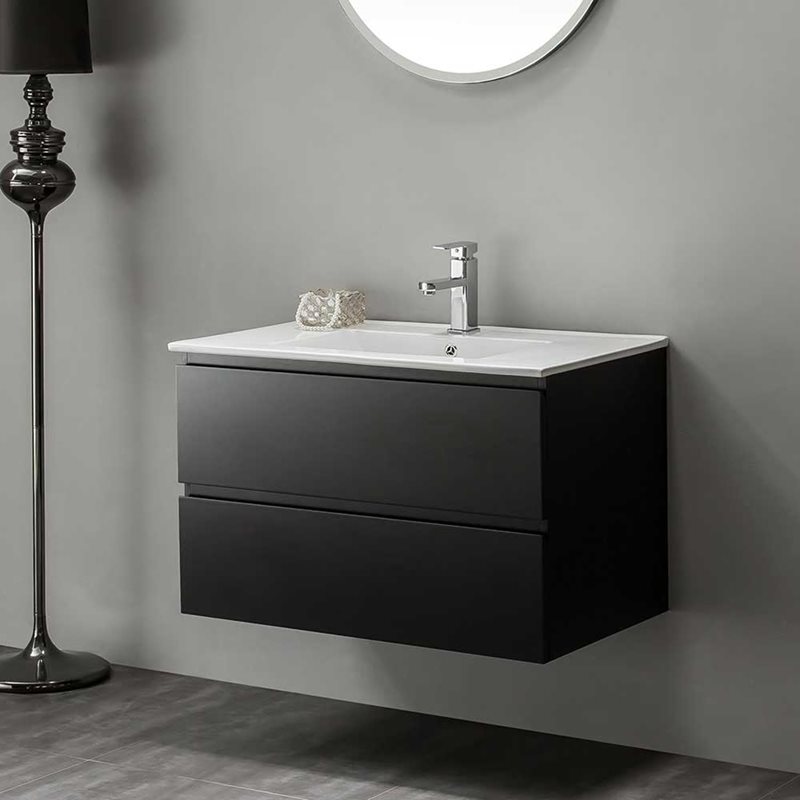 Vaskeskab Bathlife Eufori Sort med Vask