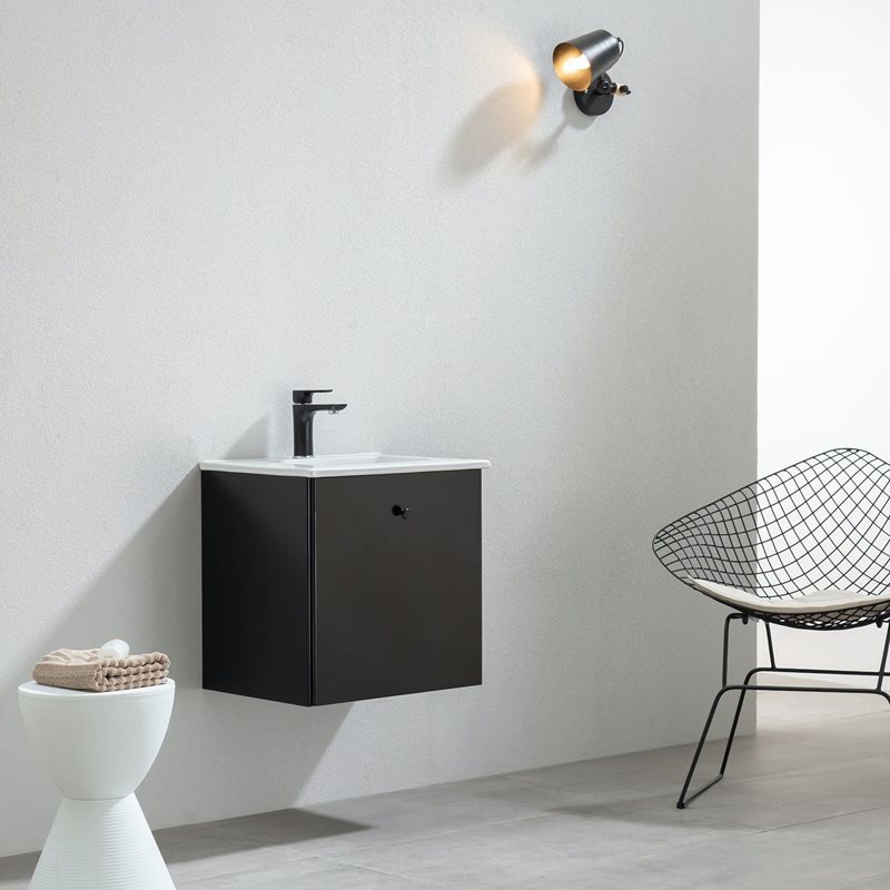 Vaskeskab Bathlife Fröjd Mat Sort inkl. vask