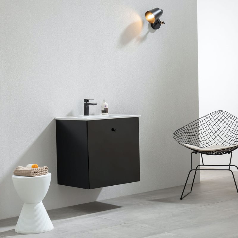 Vaskeskab Bathlife Fröjd Mat Sort inkl. vask