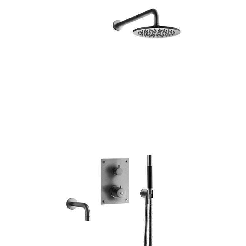 Loftbrusesæt Tapwell BOX7368 Edition 2 Brushed indbygning Black Chrome