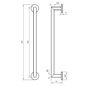 Håndklædestang Tapwell TA211 Black Chrome 450 mm