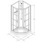 Brusekabine Bathlife Betrakta 90x90 Elegant Klart Glas