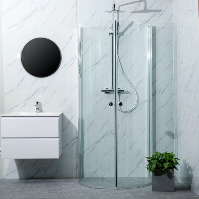 Brusehjørne Bathlife Mitt Aluminium