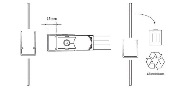 Udvidelsesprofil Macro Design Empire Sort 15 mm