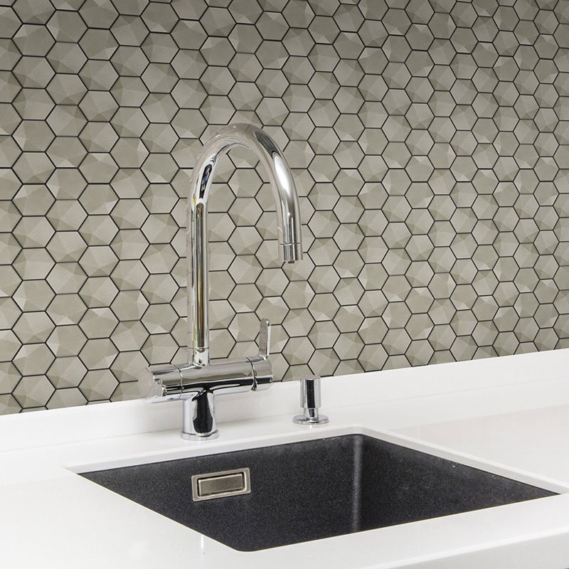 Vægflise Natucer Ceramica Natural Hex Grey 3D 6,5x5,7 (34x32,6)