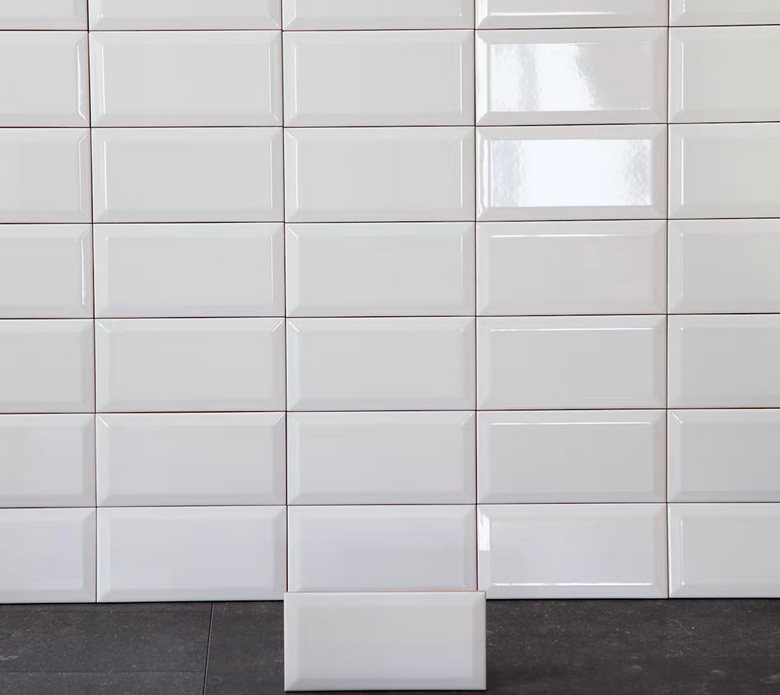 Vægflise Arredo Metro Biselado Facetkant Hvid Blank 10x20 cm