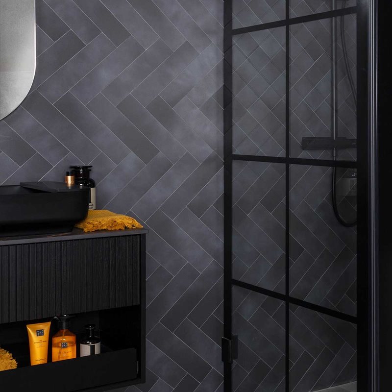 Klinker Arredo Detroit Sort Carbon Mat 7x30 cm