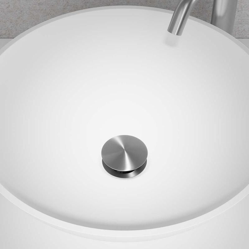 Scandtap universal bundventil, push-open, børstet stål