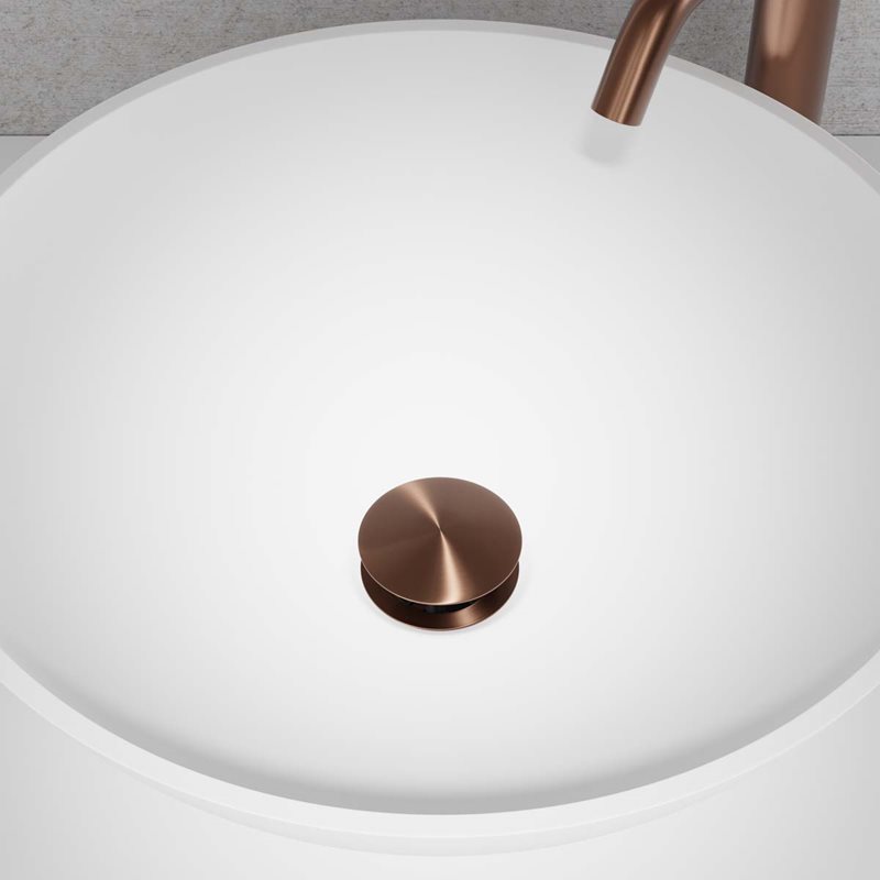 Scandtap universal bundventil, push-open, børstet kobber