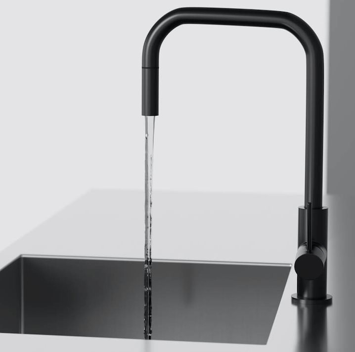 Køkkenarmatur Scandtap Steel Accent Square Shadow med Udtrækstud