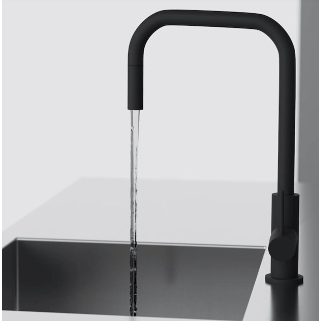 Køkkenarmatur Scandtap Steel Accent Square Coal med Udtrækstud