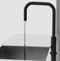 Køkkenarmatur Scandtap Steel Accent Square Coal med Udtrækstud