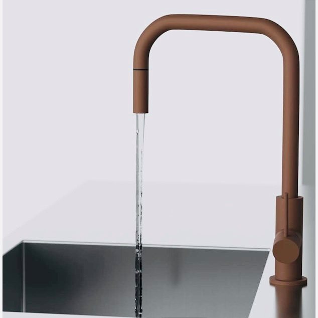 Køkkenarmatur Scandtap Steel Accent Square Rust med Udtrækstud