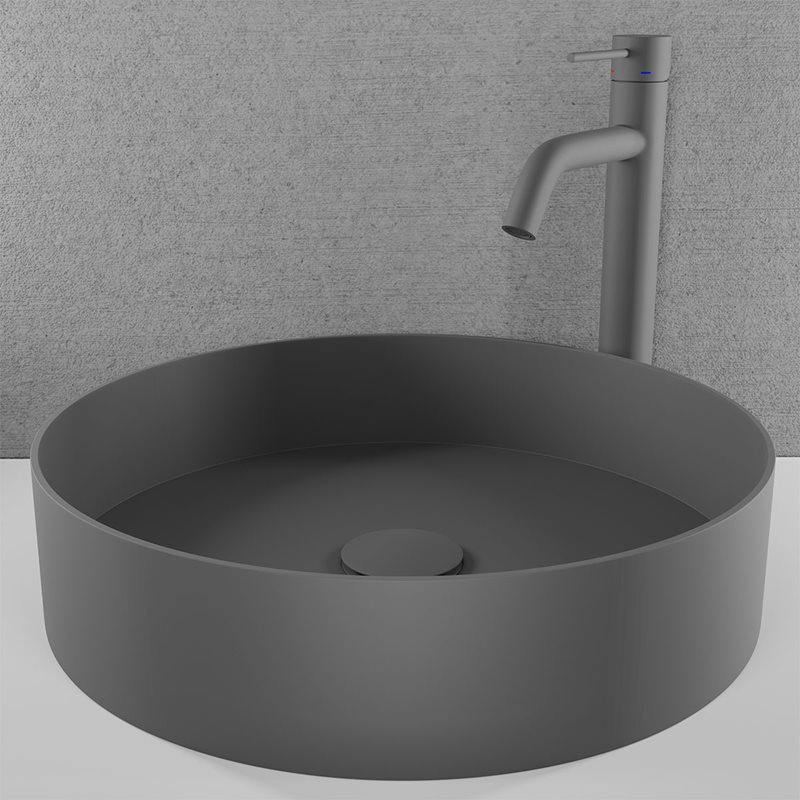 Scandtap Rare R håndvask, Ø37,5 cm, mat grå