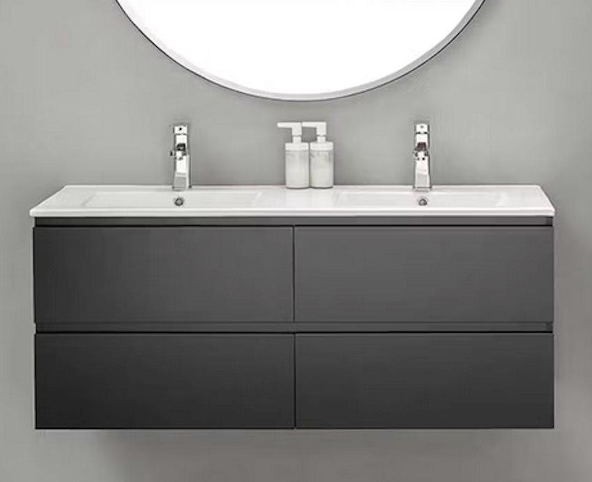 Vaskeskab Bathlife Eufori Sort med Vask