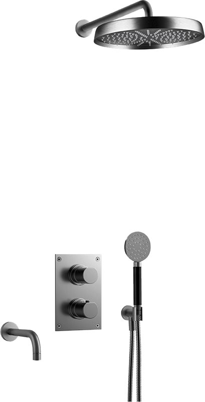 Loftbrusersæt Tapwell ARM7368 ED2 Indbygning Brushed Black Chrome