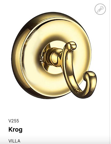 Smedbo Villa håndklædekrog, poleret messing