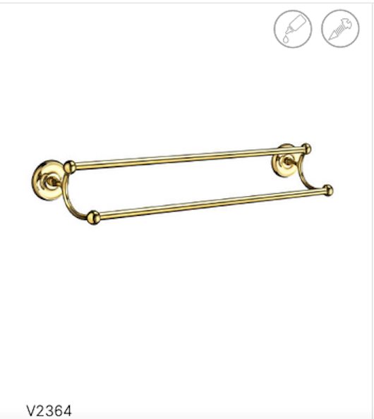 Smedbo Villa håndklædestang, 61 cm, poleret messing