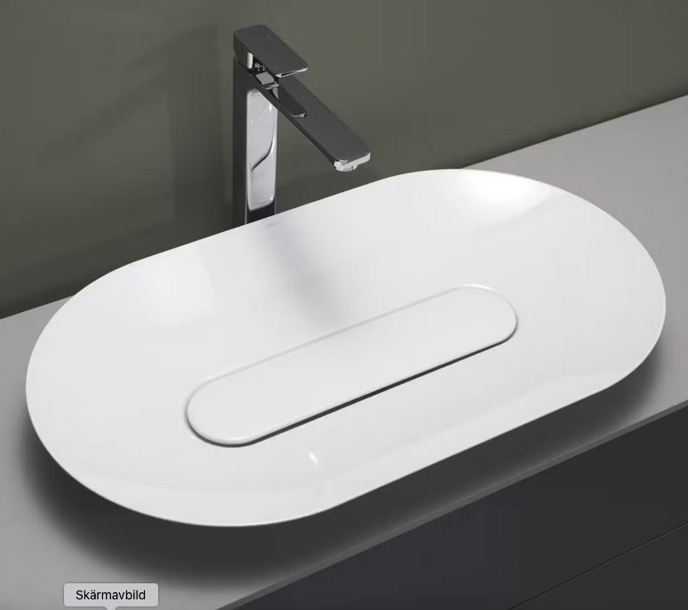 Håndvask Hafa Edge Oval Glaseret Stål