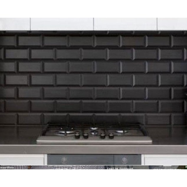 Vægflise Arredo Metro Biselado Facetkant Sort Mat 7,5x15 cm