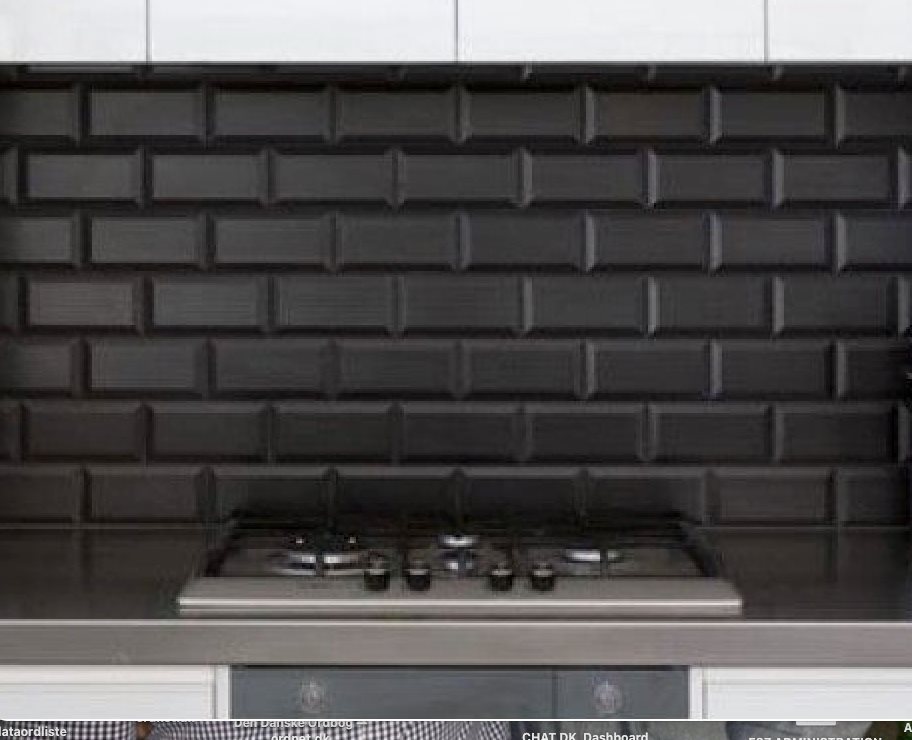 Vægflise Arredo Metro Biselado Facetkant Sort Mat 7,5x15 cm