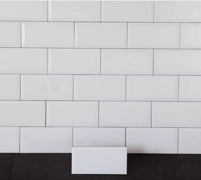 Vægflise Arredo Metro Biselado Facetkant Hvid Mat 10x20 cm