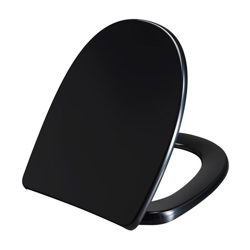 Presalit Toiletsæde Norden S796 med soft close og lift off, Sort, Universalbeslag, bundmonteret