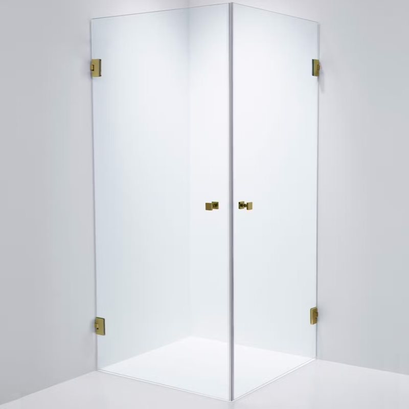 Brusehjørne Duschbyggarna Twin Design 800 x 900 Klart Glas/Bronze