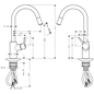 Køkkenarmatur Hansgrohe Talis S2 Variarc med Udtræk Krom