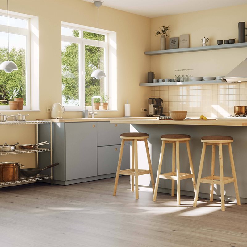 Bjelin Woodura Plank - Eg Blend, Steninge M, Misty Hvid Matlak