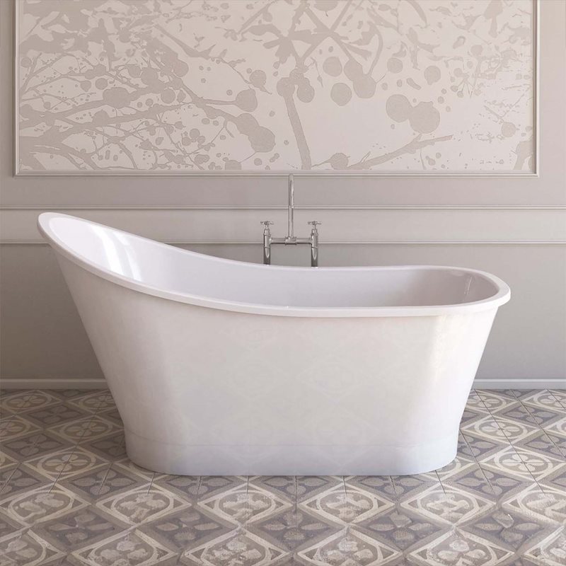 Badekar Bathlife Dvala Støbemarmor Hvid 1600