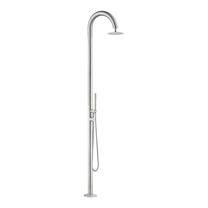 Demerx Pure Classic - Klassisk og elegant udendørs bruser i rustfri stål - koldt & varmt vand