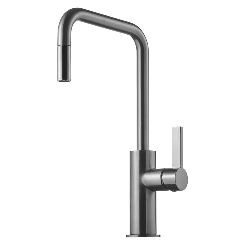 Køkkenarmatur Tapwell ARM985 Mono Brushed Black Chrome med udtrækstud