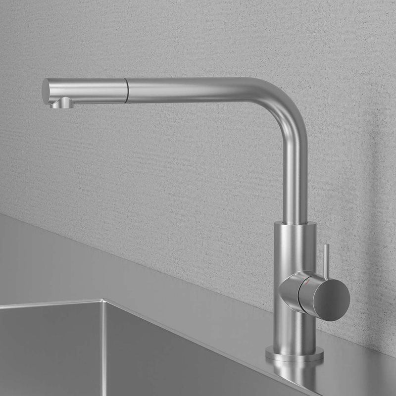 Køkkenarmatur Scandtap Steel Accent 90 med udtrækstud