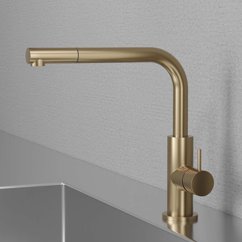 Køkkenarmatur Scandtap Steel Accent 90 med udtrækstud
