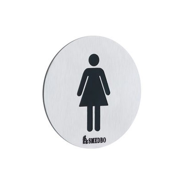 WC-skilt Smedbo Xtra FS956 Børstet Rustfrit Stål