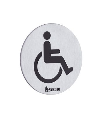 Wc-skilt Smedbo Xtra FS959 Børstet Rustfrit Stål